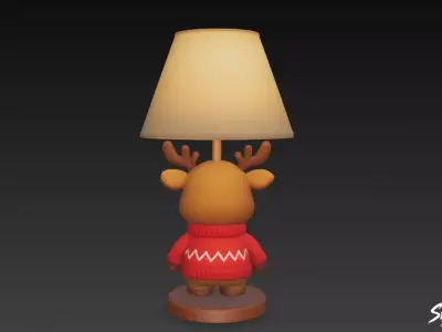 Reindeer Table Lamp Low-poly 3D model