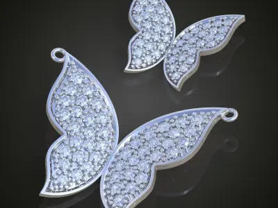Butterfly Pendant model 3D 0206 printable model Free 3D print model