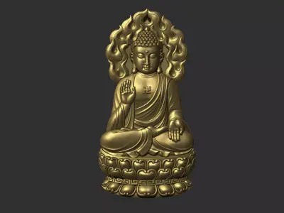 Buddha gold statue 3D print model