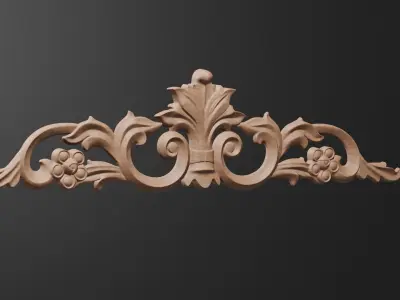 Flower Decor for wood carving 3D print model
