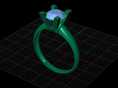 STL 3DM Print Ready Women Diamond Ring Lightweight Printable  3D print model 127
