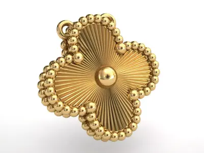 Alhambra Inspired Clover Pendant VCA 3D print model