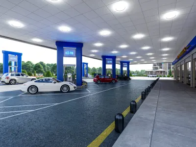 GAS STATION COMPLEX 3D model