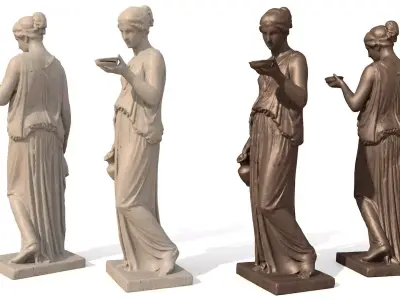 Hebe Classical Greek Sculpture PBR materials 3D model