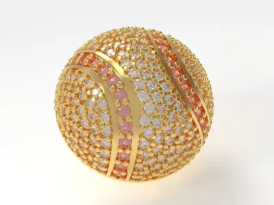 Diamonds Baseball Pendant 3D print model