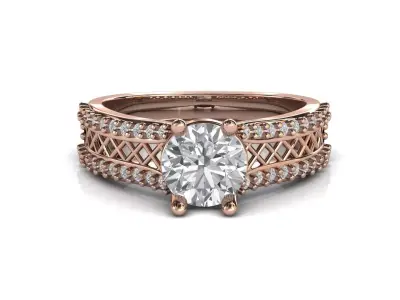STL 3DM Print Ready Women Diamond Ring Lightweight Printable  3D print model 125