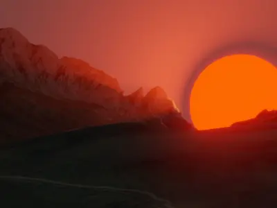 Sunset in the mountains of italy Free 3D model