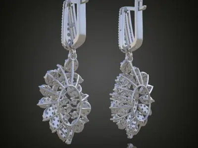 Earring 3D model 3D printable model 0055-10 Free 3D print model