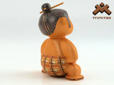 Mimushi Sumo Fighter Figurine Low-poly 3D model