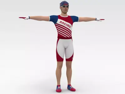 Cyclist 01 3D model