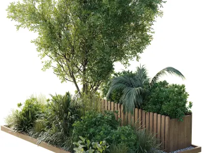 Garden plants box - Outdoor plants set 183 Low-poly 3D model