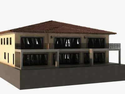 Luxury mediterranean villa 3D model