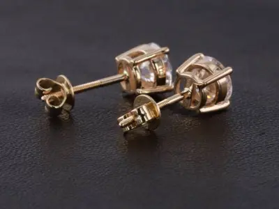 Women Diamond Earrings 3D print model 11