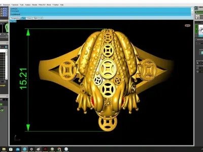 Luxury Pixiu Feng Shui Ring 3D Jewelry Model 4322 3D print model