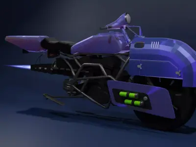 sci-fi motorcycle Low-poly 3D model