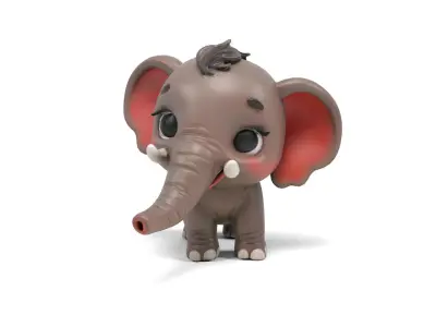 Little elephant Low-poly 3D model