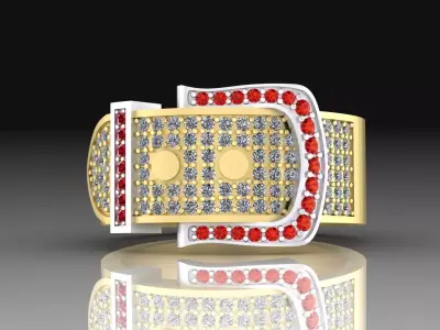 ring Buckle with diamonds  3D print model