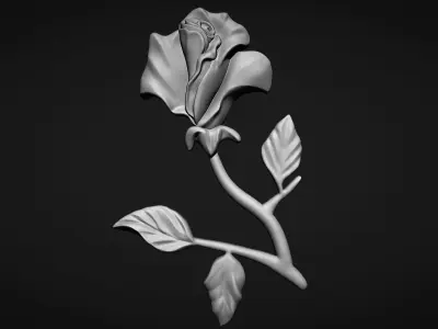 Rose bas relief 3D print model buy
