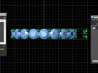 U Shaped Eternity Ring 3 point 5 mm stone size swiss 9 and EU49 3D print model