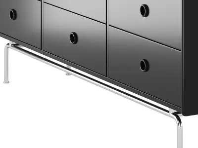 Stylish Wood Sideboard 3D model