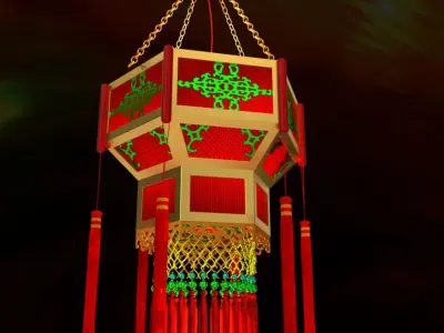 Chinese Palace lantern 3D model 22