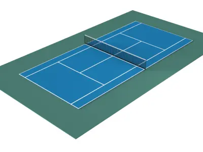 Lawn Tennis Court Low-poly 3D model