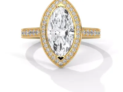 solitaire ring with detail images and 360 render videos 87 3D print model