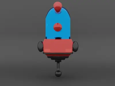 red car from the future Low-poly 3D model