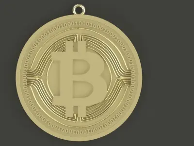 Bitcoin Pendant Gold Silver Platinum Luxury Jewelry 3D print model