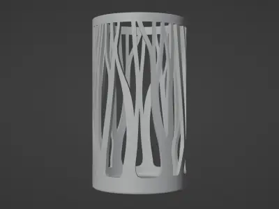 Pen pencil holder Vase Trees silhouette 3D print model