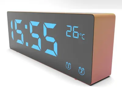 CLOCK PINKYELLOW BLUE Low-poly 3D model