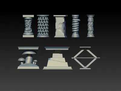 Collection of Various Bulk Display Pedestals 3D print model