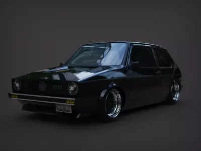 Golf GTI 1980 Low-poly 3D model