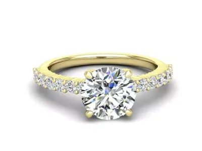 Engagement ring Alice round 3D print model