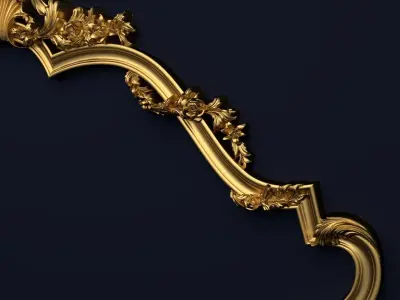 Classic Carved Bed 3D model 03 3D model