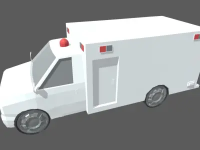 Low Poly Ambulance 01 Low-poly 3D model