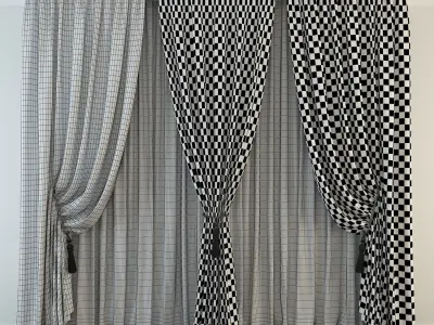 Set 02 Classic curtain 3D model