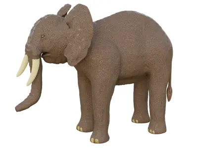  Elephant African PBR texture 3D model