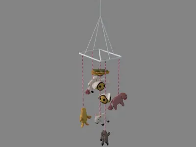 Wool Felt Farm Animal Mobile 3D model