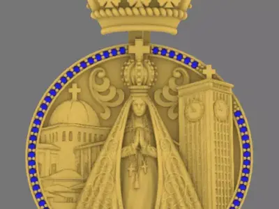 Royal Aparecida Medal pendant 3D print model