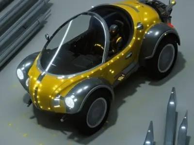 Neon Runner - Futuristic Cyberpunk Car 3D print model