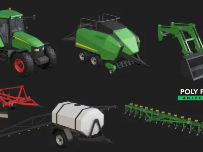 Poly Pro Vehicles Farm Low-poly 3D model