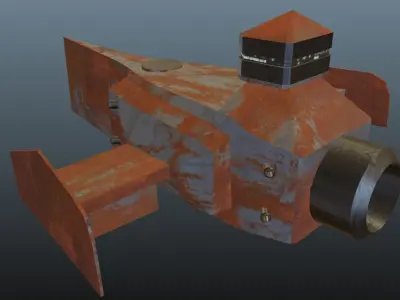 Dieselpunk Rocketship - The Ultimate Weapon of the Skies 3D model