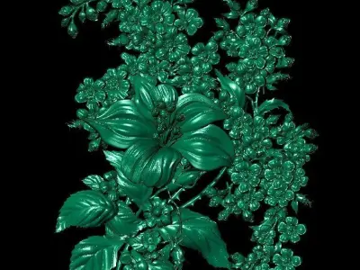 panel a bouquet of flowers as a gift   3D print model