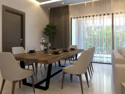 Modern apartment interior Scene 3D model Low-poly 3D model