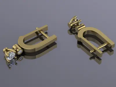 Jewelry Earrings Gold NH-055 3D print model