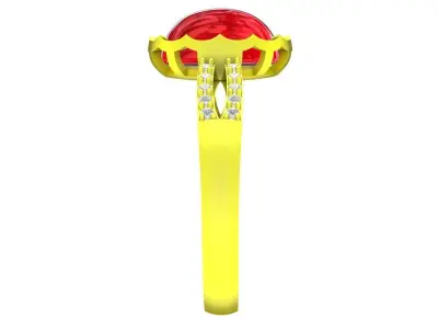 Luxury Oval Ruby Diamond Ring for Lady 3D Model A5253 3D print model