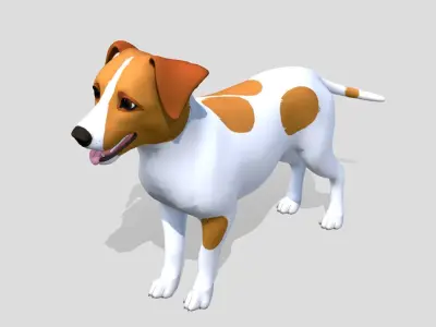 Cartoon Dog - Jack Russell Terrier Low-poly 3D model