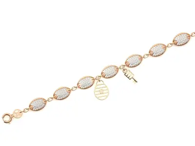 Lock and Key High Jewelry Diamond Bracelet 3dm stl renders  3D print model