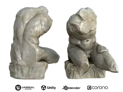 Statue 03 Low-poly 3D model